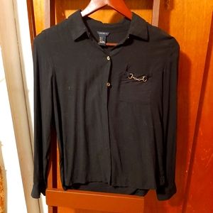 Black button-down with gold hardware - Forever 21 M